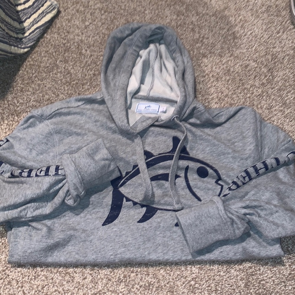 Southern Tide Skipjack Logo Pocket Hooded Sweatshirt (S)